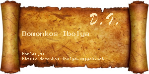 Domonkos Ibolya névjegykártya
